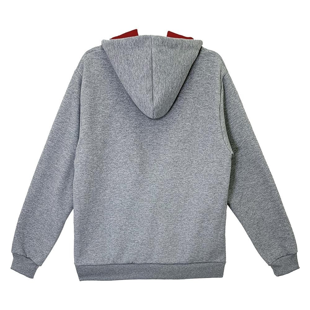 Moletom Aveloz Zíper Duo Color Cinza e Vermelho