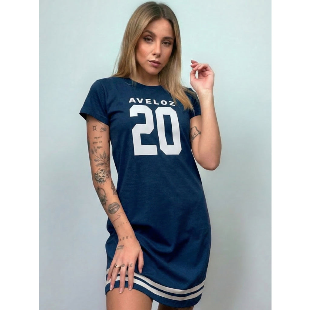 Vestido T-shirt Camisetão Varsity Aveloz 20