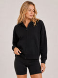Jaqueta Moletom feminina Cropped Flow Aveloz com zíper e Capuz Preto