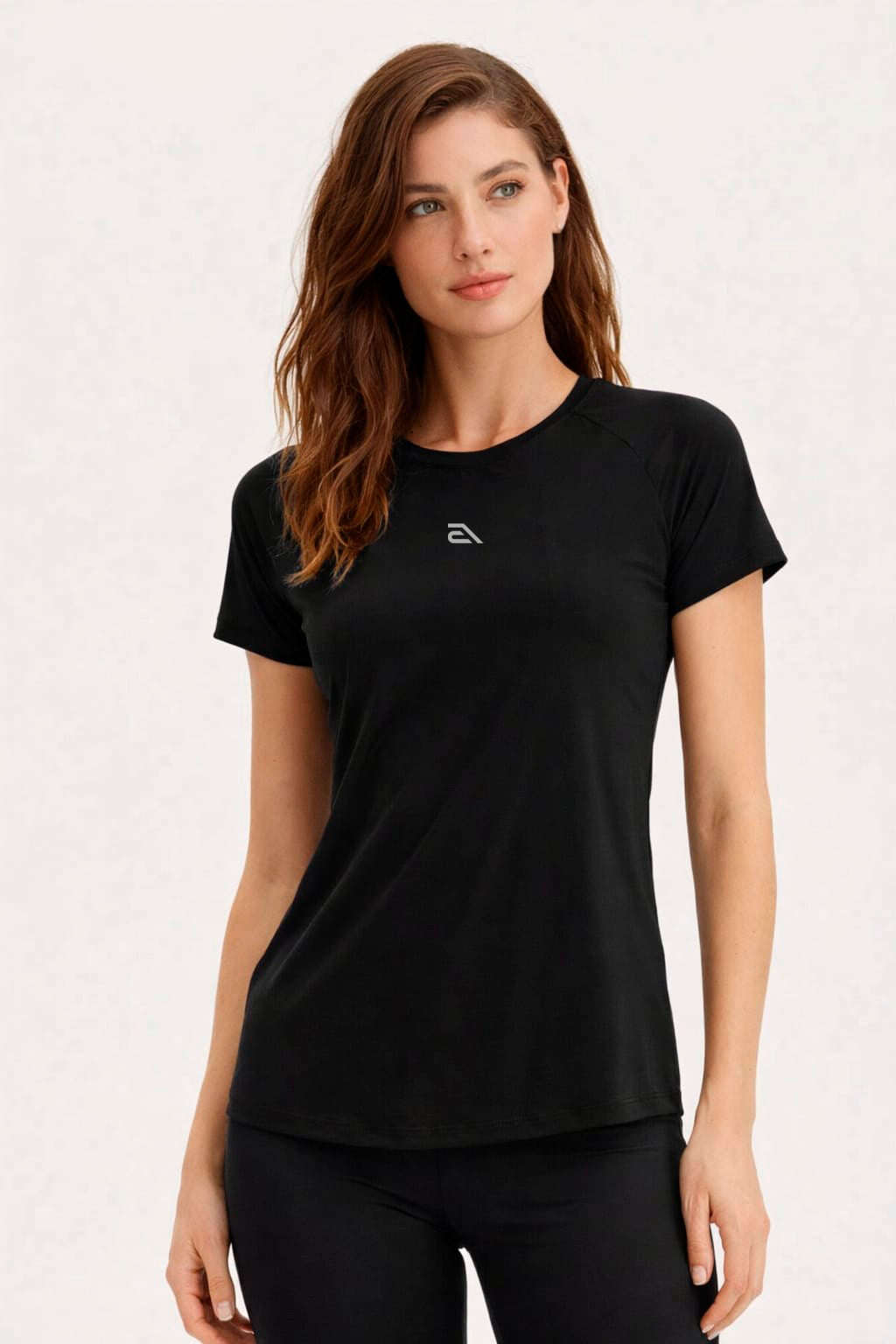 Camiseta Feminina Raglan Dry Estampa Aveloz Proteção Solar Corrida Preto