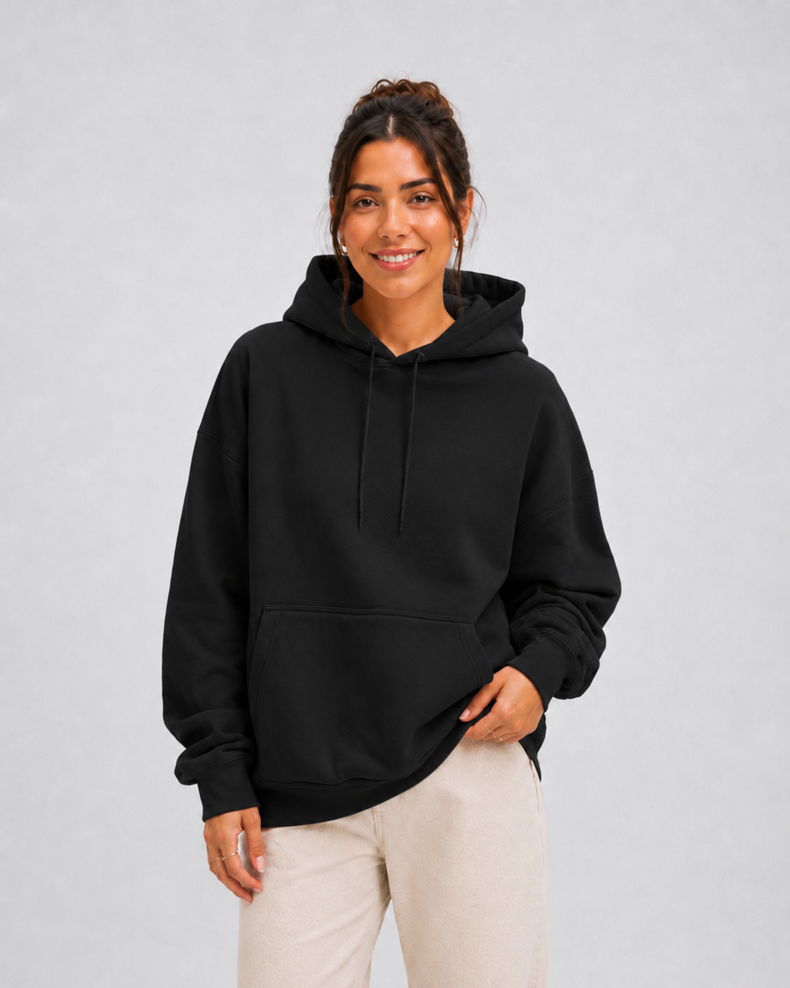 Moletom Feminino Aveloz Canguru Básico Preto