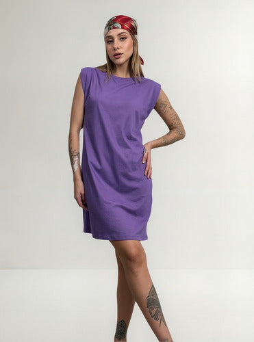 Vestido Aveloz Camisetão Muscle Tee Regata Roxa