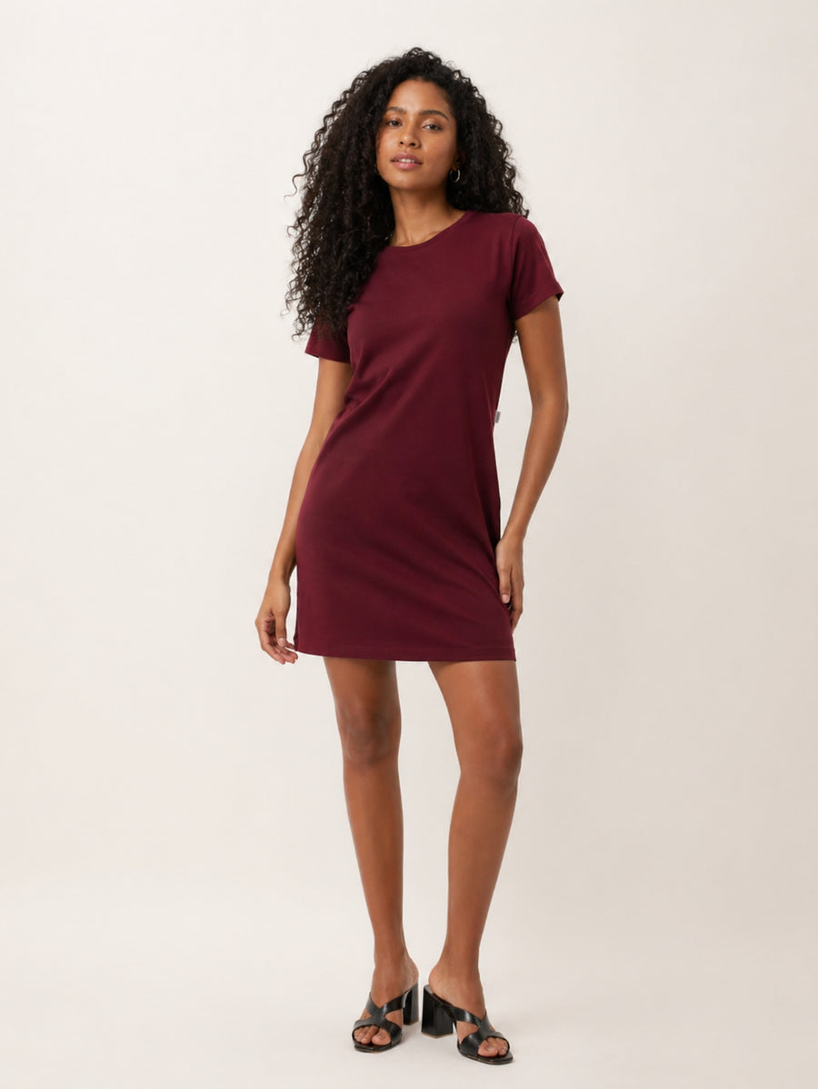 Vestido T-shirt Camisetão Aveloz Bordô