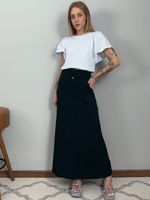 Blusa de Algodão Manga Bufante- Branca Branco