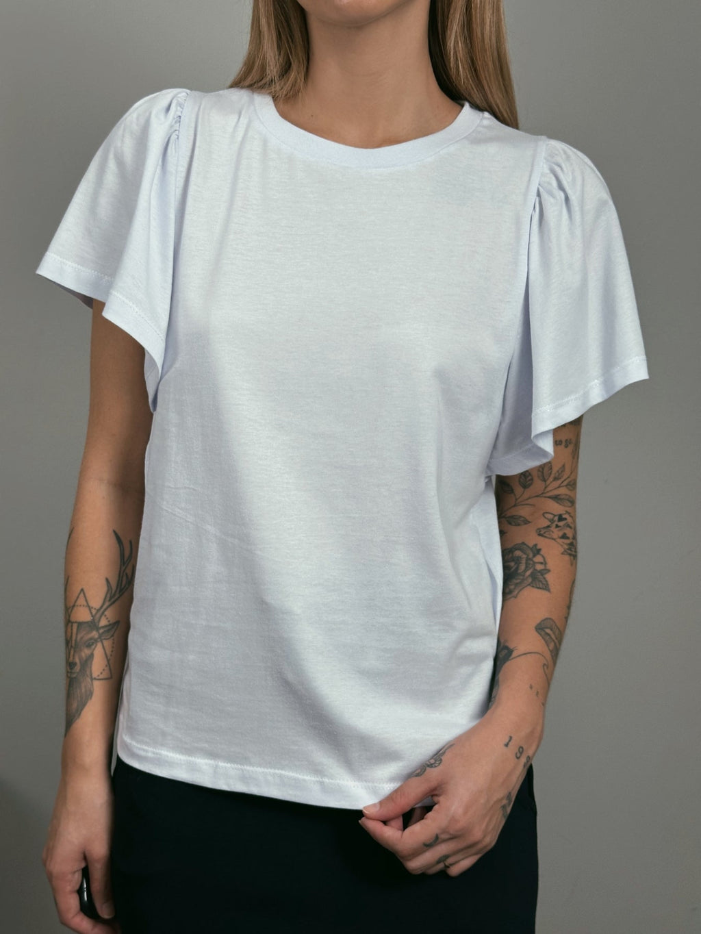 Blusa de Algodão Manga Bufante- Branca Branco