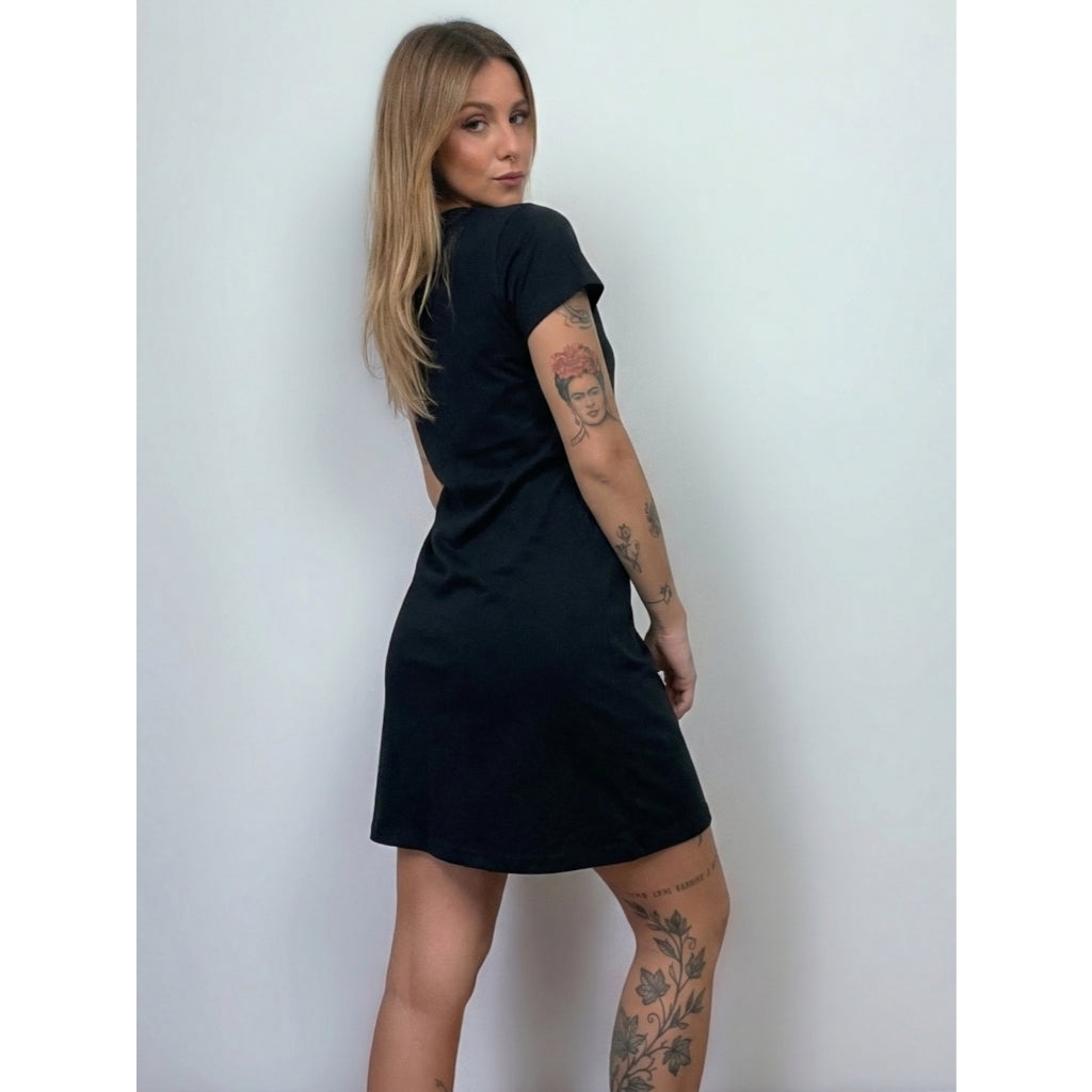 Vestido T-shirt Camisetão Girl Gang Algodão Estampa Boca Rock