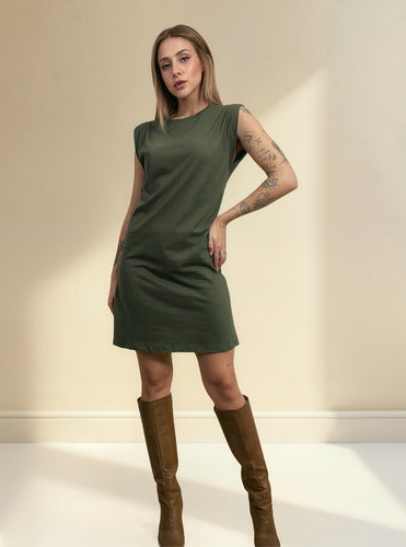 Vestido Aveloz Camisetão Muscle Tee Regata Verde Oliva