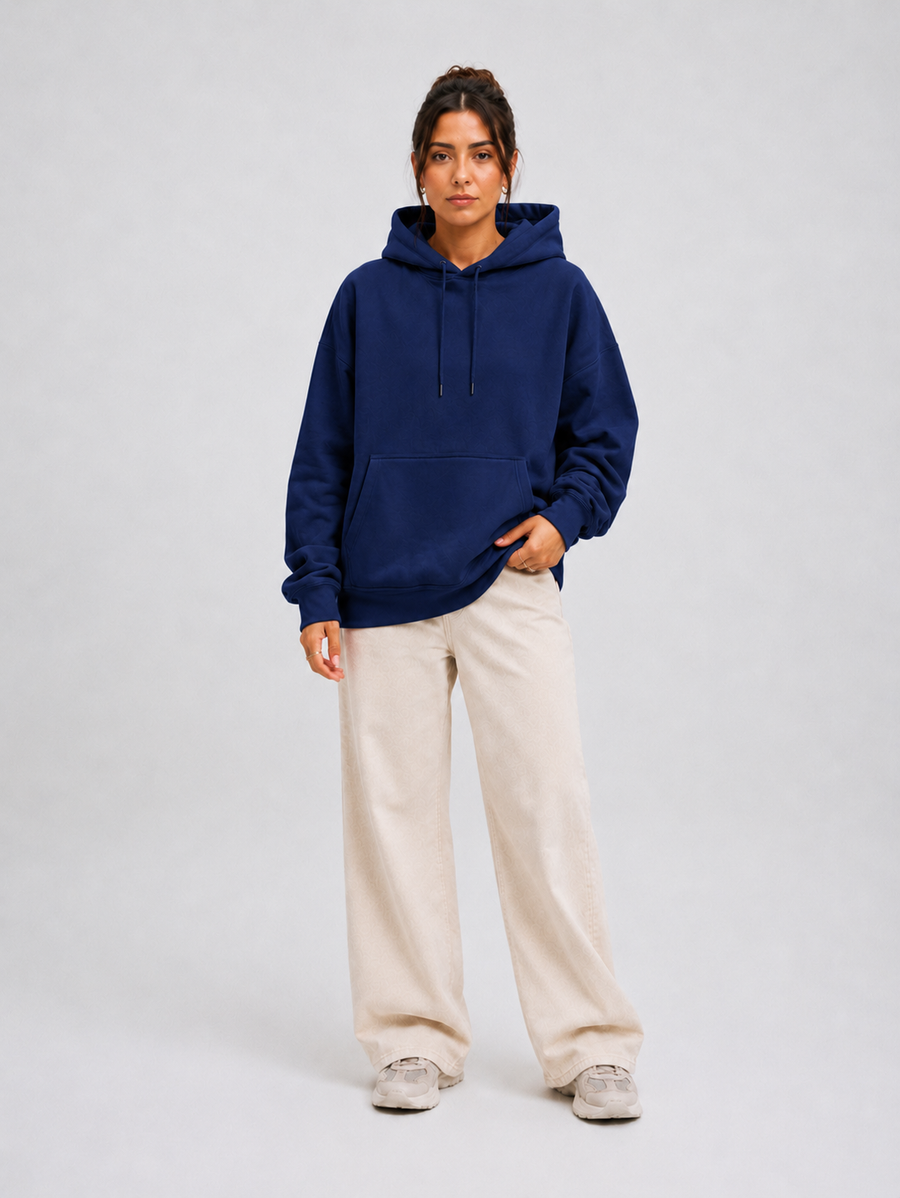 Moletom Feminino Aveloz Canguru Básico Azul Marinho