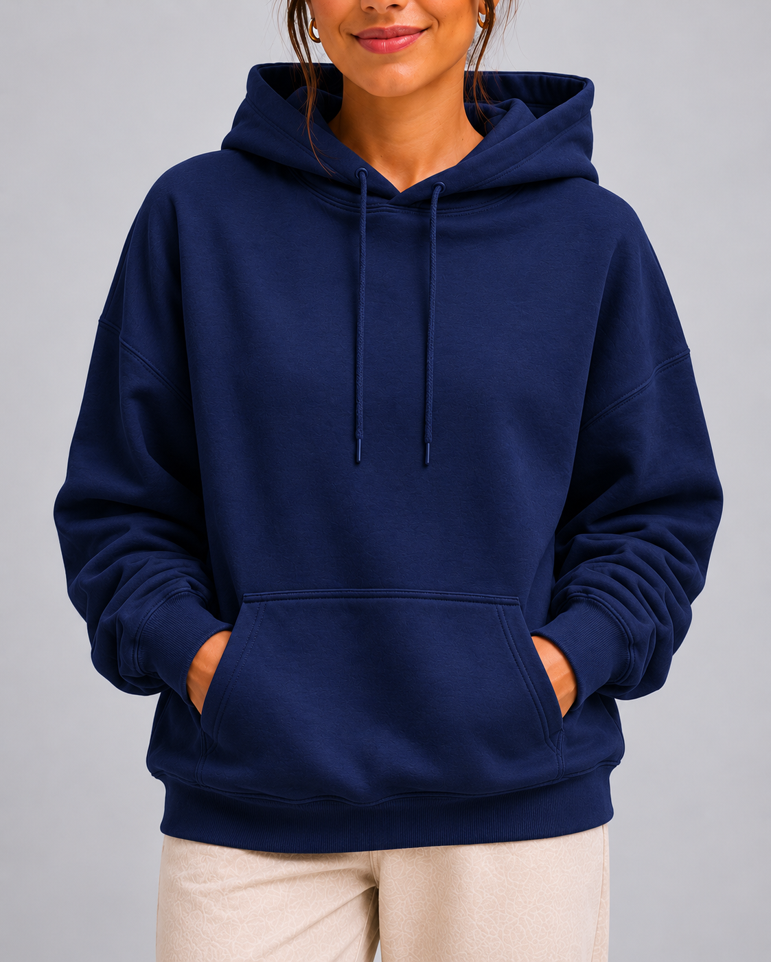 Moletom Feminino Aveloz Canguru Básico Azul Marinho