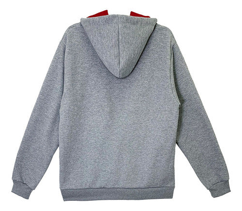 Moletom Aveloz Zíper Duo Color Cinza e Vermelho