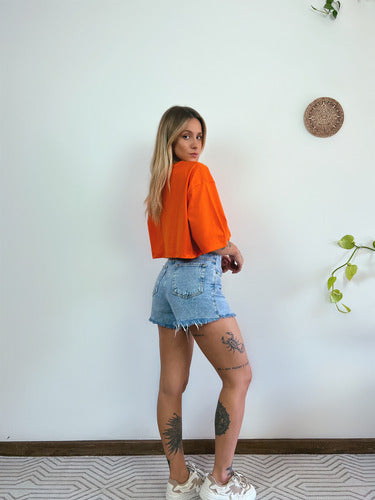 Camiseta Cropped Oversized Aveloz- Laranja Laranja
