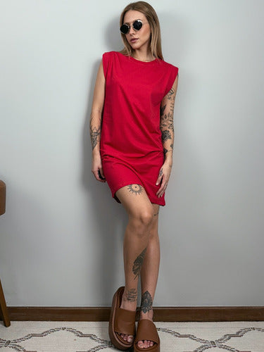Vestido Aveloz Camisetão Muscle Tee Regata Vermelha