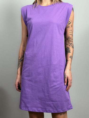 Vestido Aveloz Camisetão Muscle Tee Regata Roxa