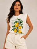 Camiseta Feminina Manga Muscle Tee Estampa Limone Siciliano
