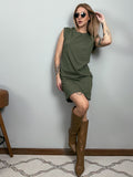 Vestido Aveloz Camisetão Muscle Tee Regata Verde Oliva