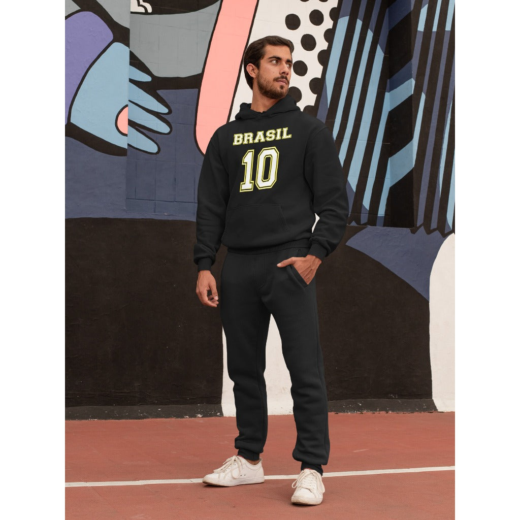 Conjunto Moletom Canguru Brasil Número Dez Copa Unissex