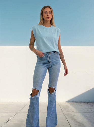 Camiseta Aveloz Feminina Muscle Tee Azul Claro