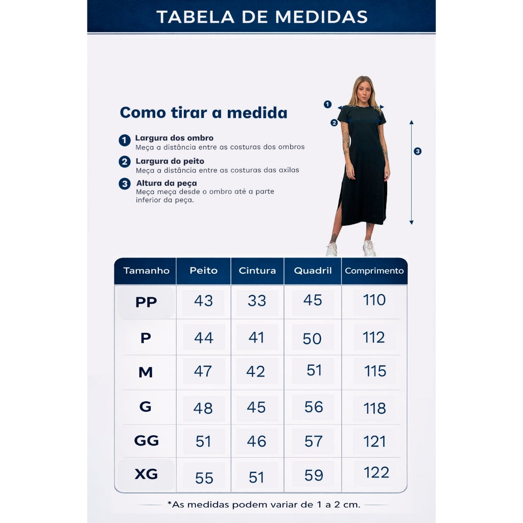 Vestido Mid Camiseta Com Fenda Aveloz Preto